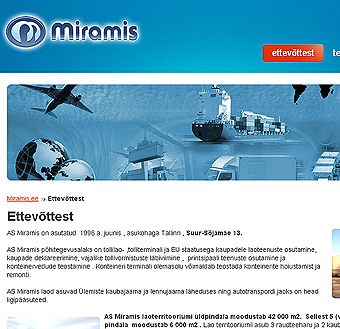 Веб-сайт www.miramis.ee